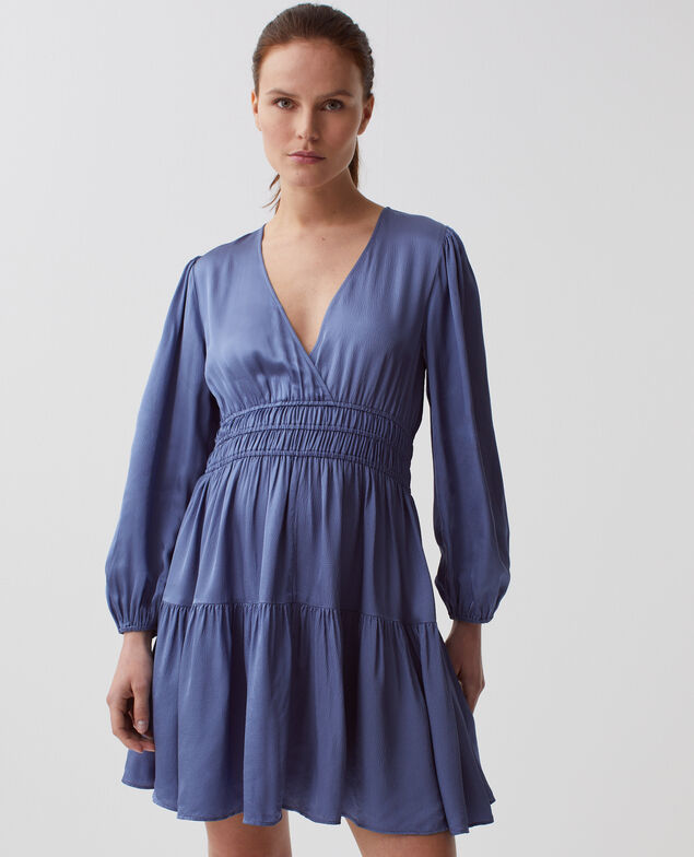Kurzes Kleid mit fließendem Fall I640 gray blue