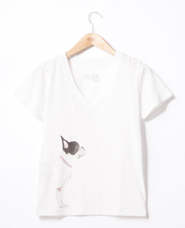 T-Shirt mit Leon-Motiv Off white