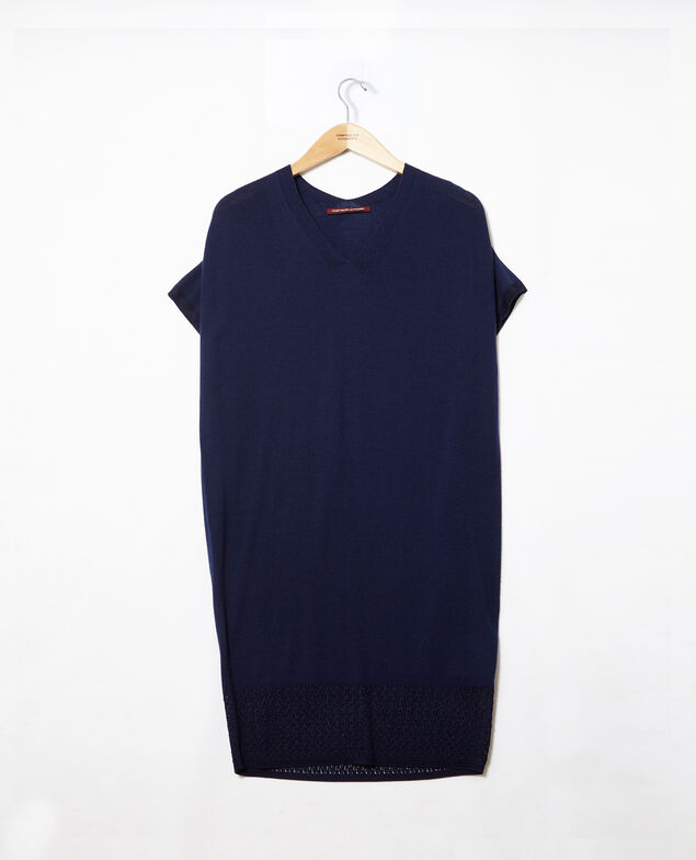 Kleid aus nahtlosem Strick Medieval blue
