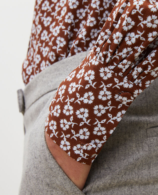  Langärmlige Bluse mit Blumenprint Print fleurettes tortoise shell