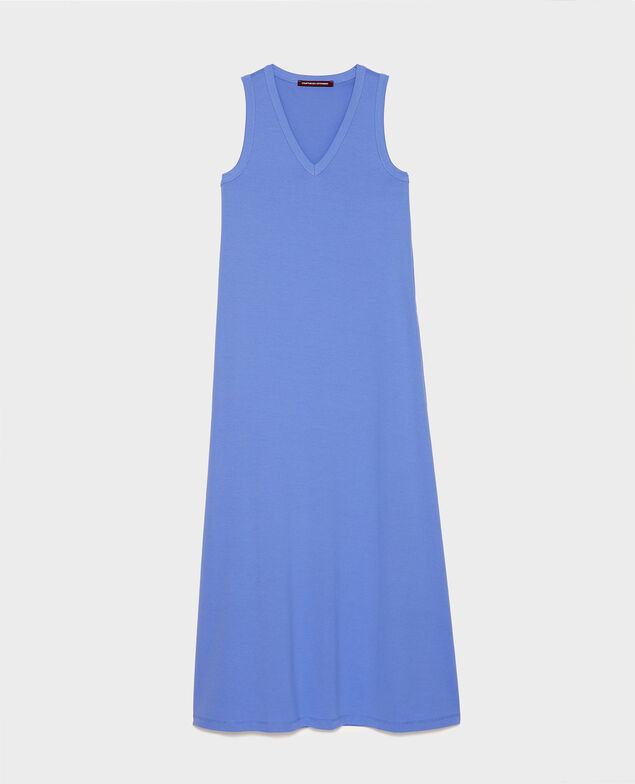 Langes Kleid aus Baumwolle mit V-Ausschnitt Persian jewel
