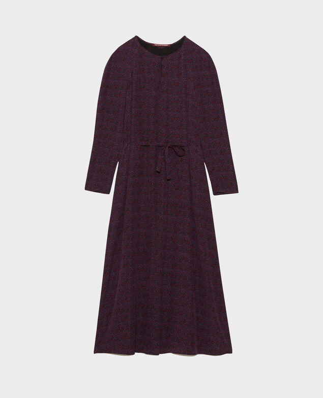 Langes Seidenkleid 6009c paisley purple