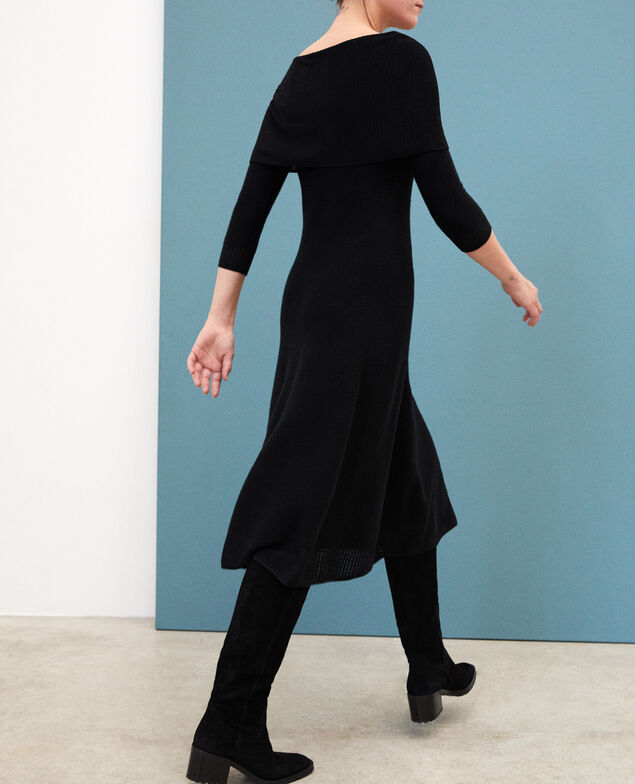 Whole Garment Kleid mit personalisierbarem Kragen Schwarz