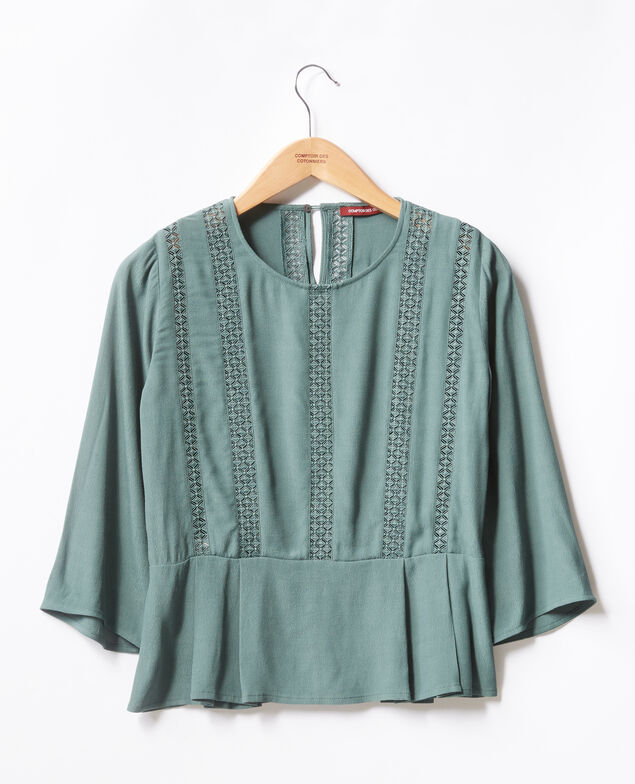 Schößchenbluse mit Spitze Peppermint