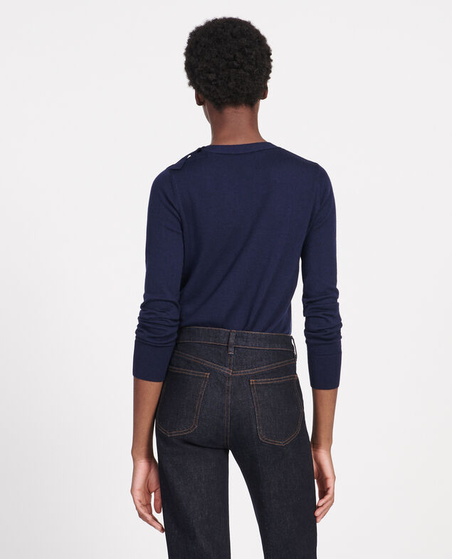 Pullover mit Seide und Kaschmir Maritime blue
