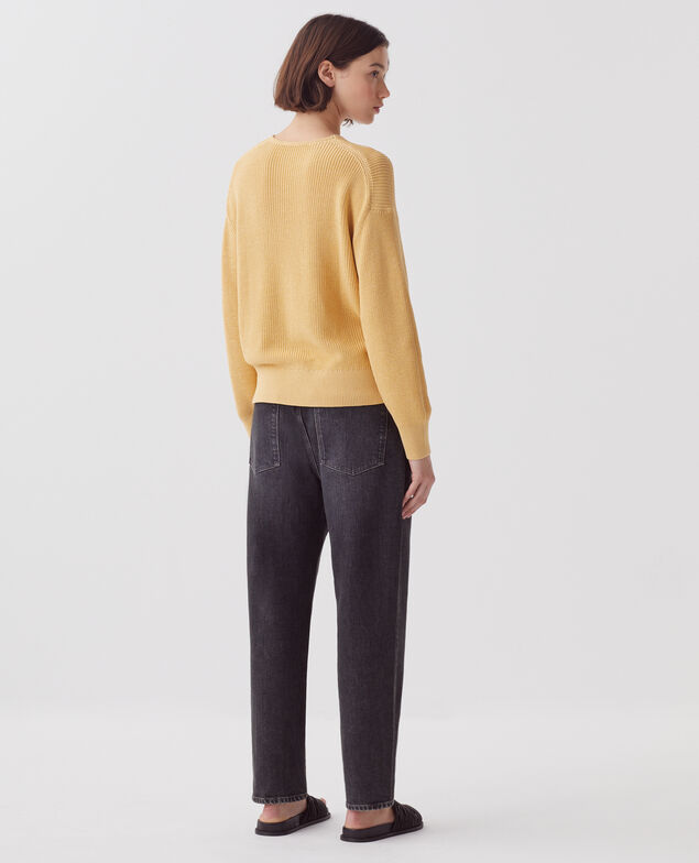 Pullover mit V-Ausschnitt aus Baumwolle J420 moonstone