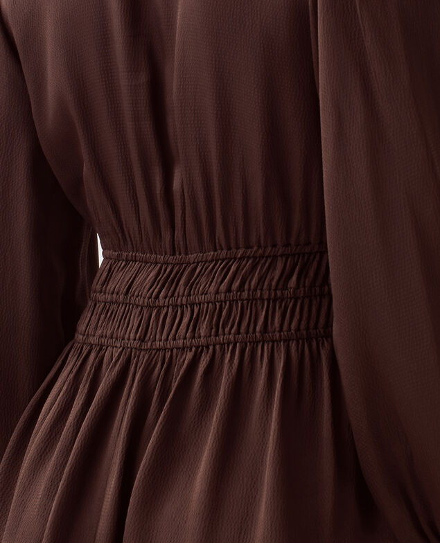 Kurzes Kleid mit fließendem Fall I390 coffee bean