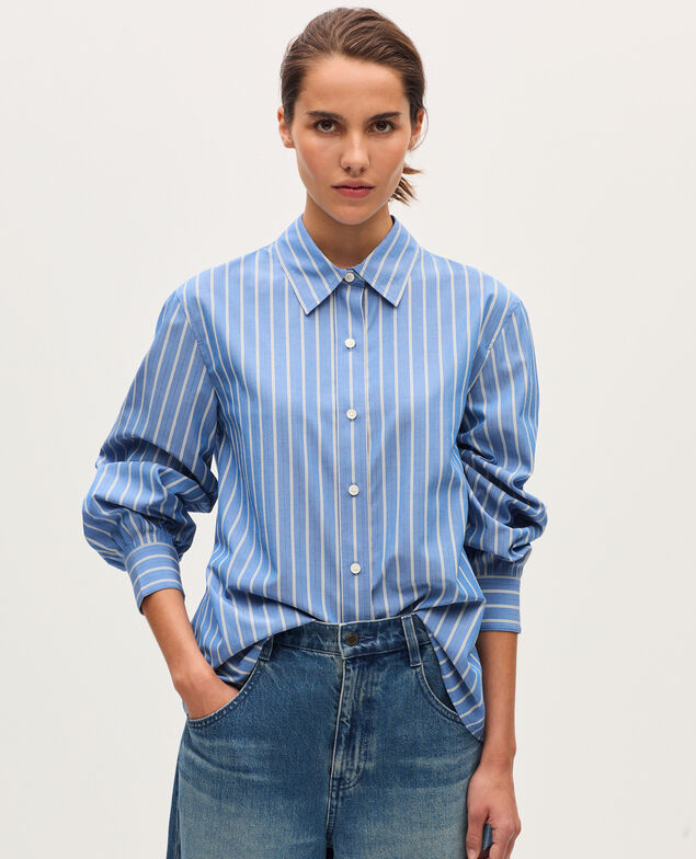 Gestreifte Bluse K632 stripes blue