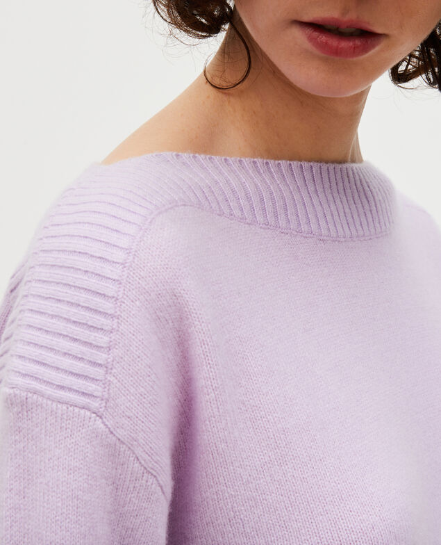 Pullover aus Kaschmir mit U-Boot-Kragen Pastel lilac