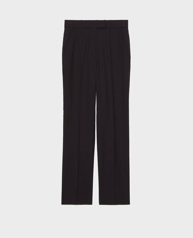 MARCELLE - Hose maskulin, gerade aus Wolle Black beauty