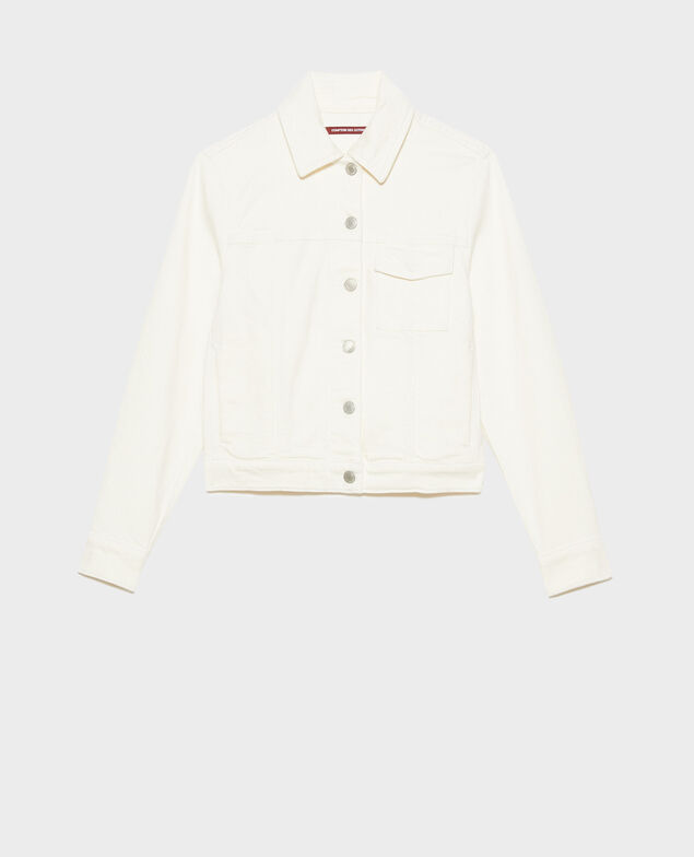Kurze Jeansjacke 7209c 108 denim white