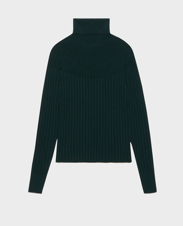Rollkragenpullover aus Merinowolle 8834 55 green