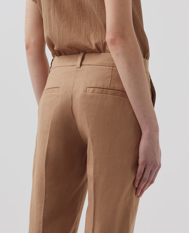 MARGUERITE - Zigarettenhose aus Leinen H330 tiger's eye