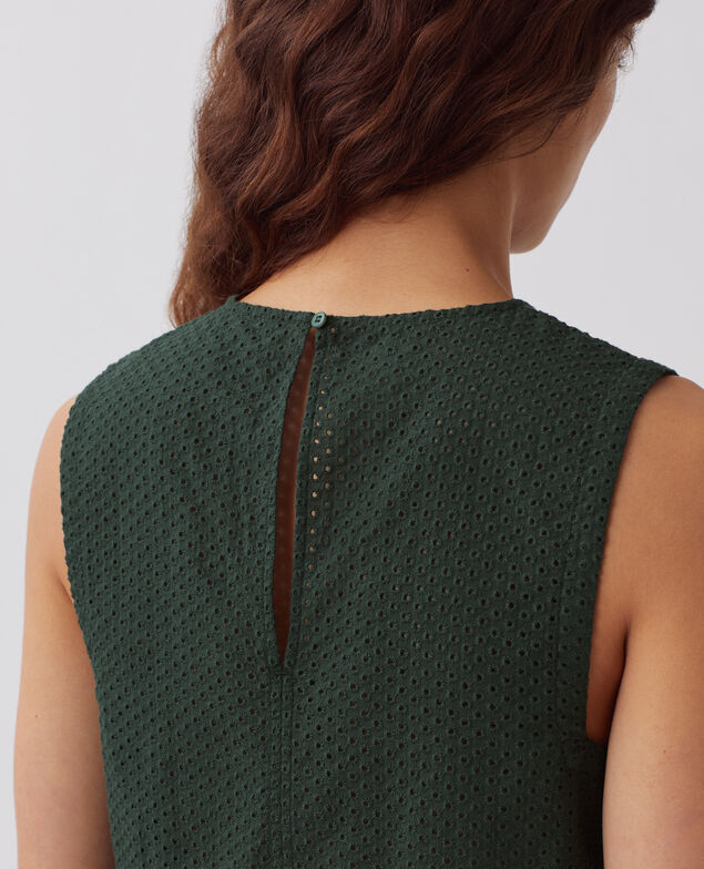 Ärmelloses besticktes Top aus Baumwolle J590 spruce green