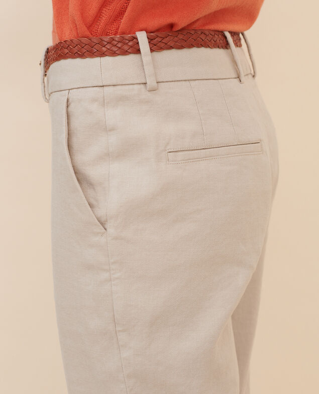 MARGUERITE - Zigarettenhose Oxford tan