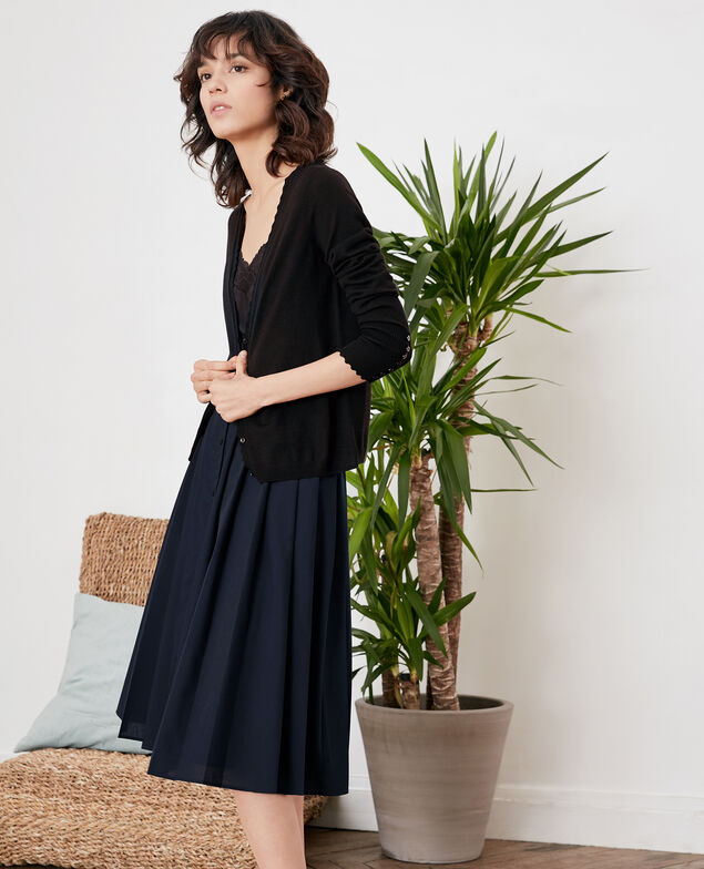 Feiner Cardigan aus Wolle Noir