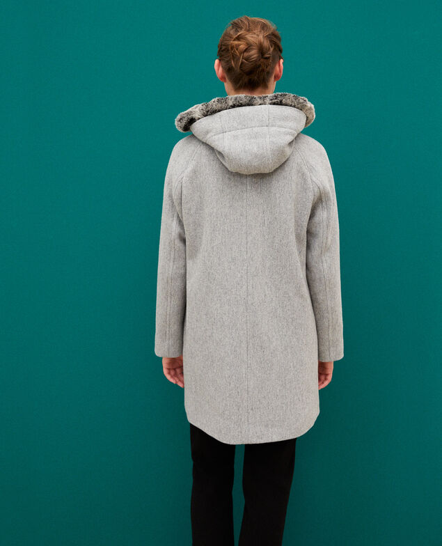 Mantel mit Kapuze Light heather grey
