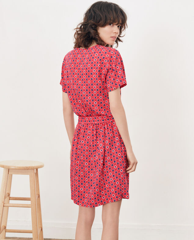 Bedrucktes Kleid mit Schnalle Dandelion ultra pink