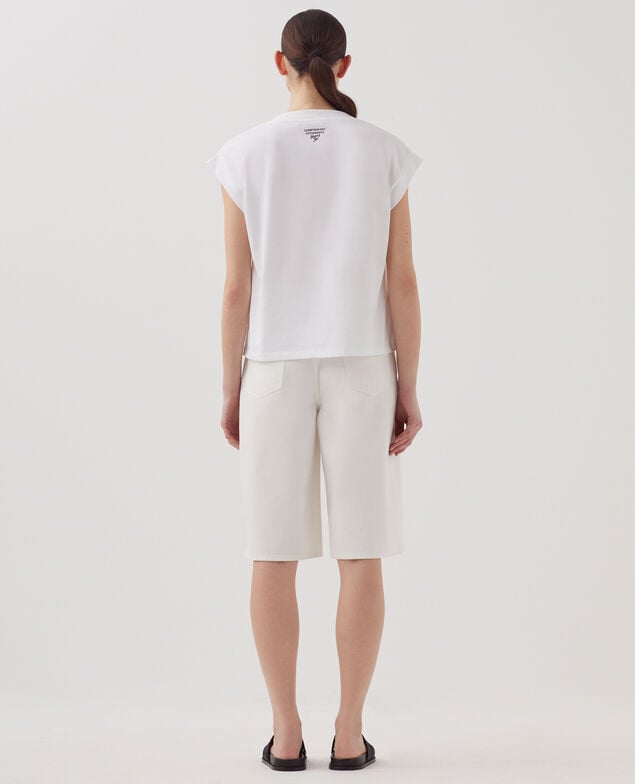 Boxy T-Shirt aus Baumwolle J001 white base words