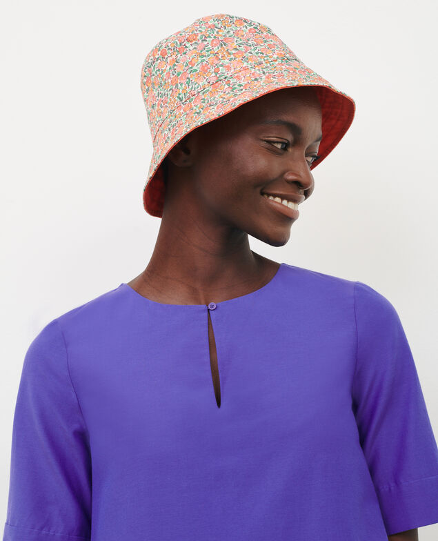 Kurzes Kleid aus Baumwolle und Seide Royal blue