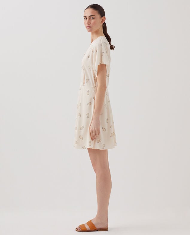 Kurzes Kleid mit fließendem Fall J492 ma paisley gold