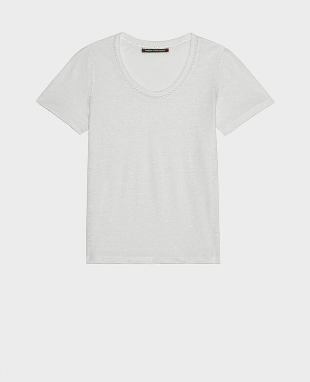 T-Shirt aus Leinen Gardenia