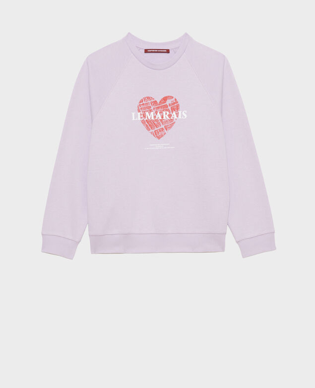 Sweatshirt aus Molton Pastel lilac