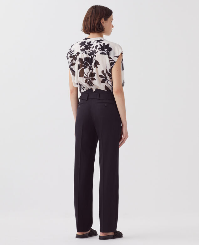 COLETTE - Eng anliegende, gerade geschnittene Hose aus Wolle H091 black beauty