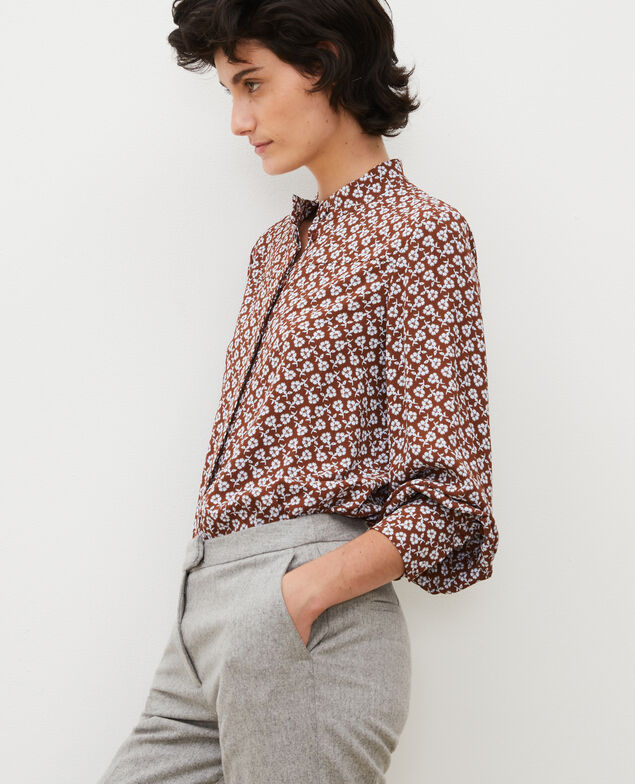  Langärmlige Bluse mit Blumenprint Print fleurettes tortoise shell