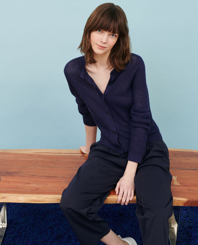 Cardigan aus Leinen 68 blue