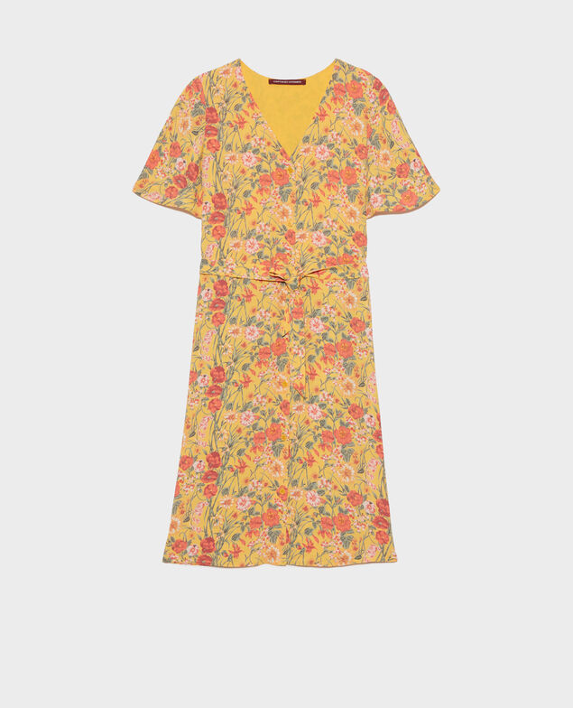 Kurzes gemustertes Kleid Ete gold small