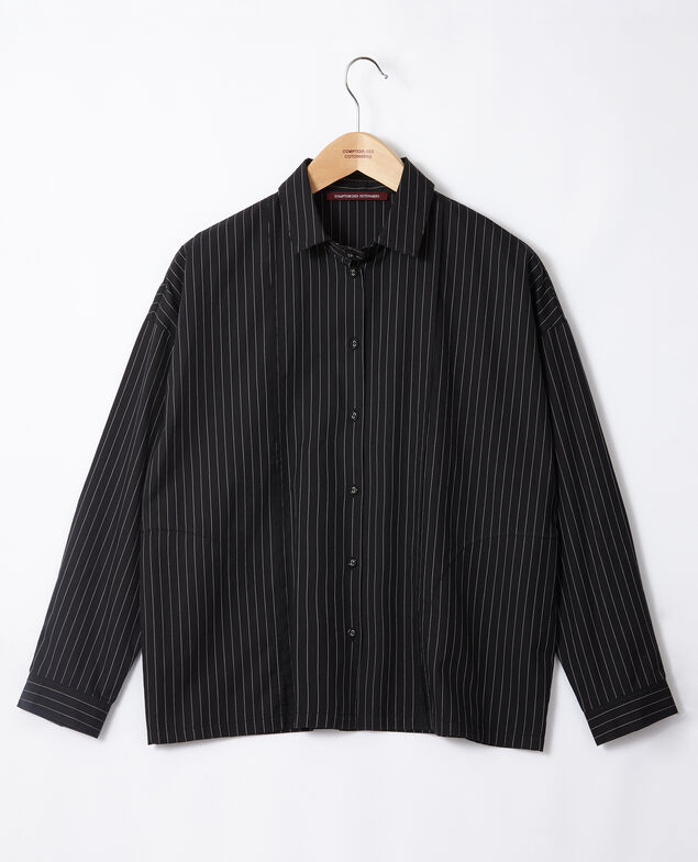 Gerade geschnittene Bluse Noir