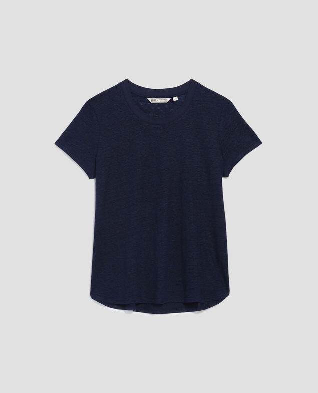 AMANDINE -  T-Shirt mit Rundhalsausschnitt aus Baumwolle H695 night sky