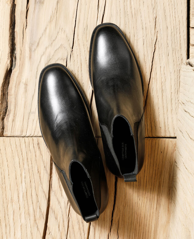 Stiefeletten aus Glattleder Schwarz