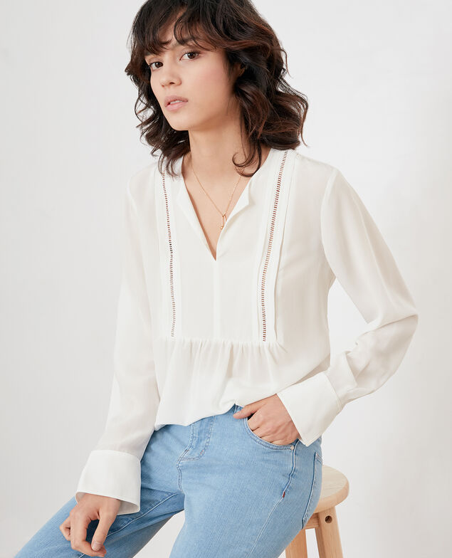 Seidenbluse Off white