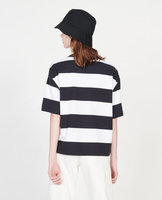 T-Shirt aus merzerisierter Baumwolle Str opticalwhite black