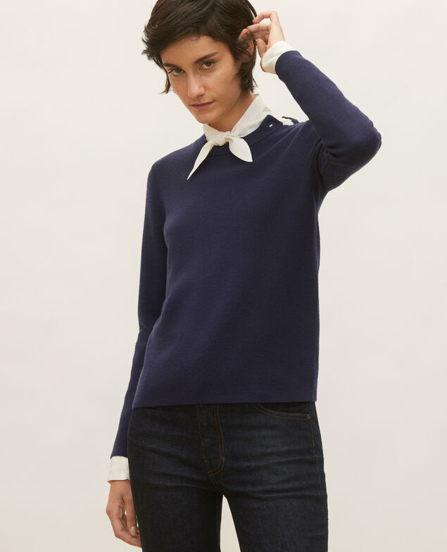 Wollpullover im Marinelook Maritime blue
