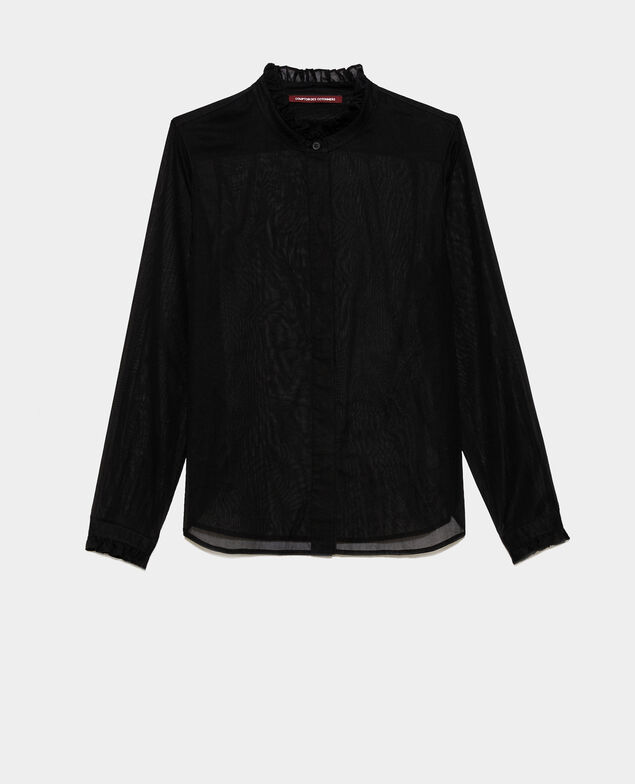 Bluse mit Volant-Kragen Black beauty