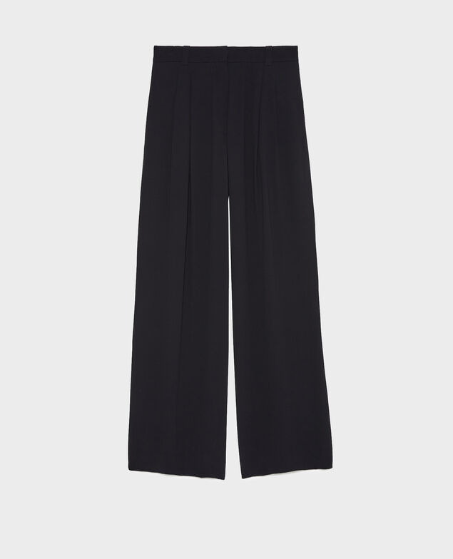 Weite Hose mit hoher Taille Black beauty