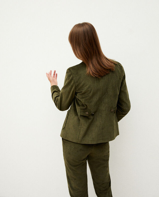 Jacke aus grobem Cord Olive night