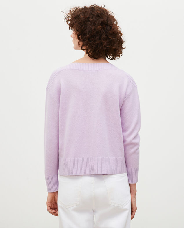 Pullover aus Kaschmir mit U-Boot-Kragen Pastel lilac