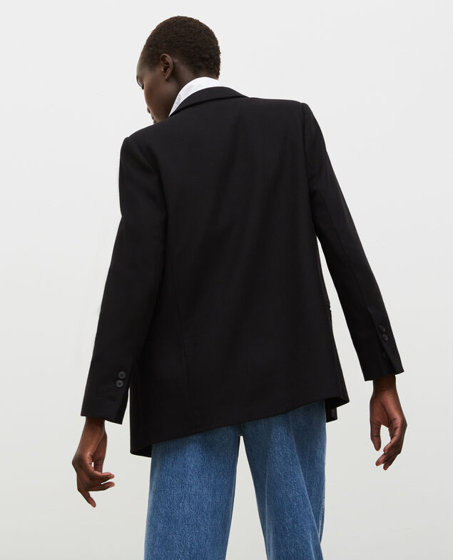 Überkreuzter Blazer aus Wolle Black beauty