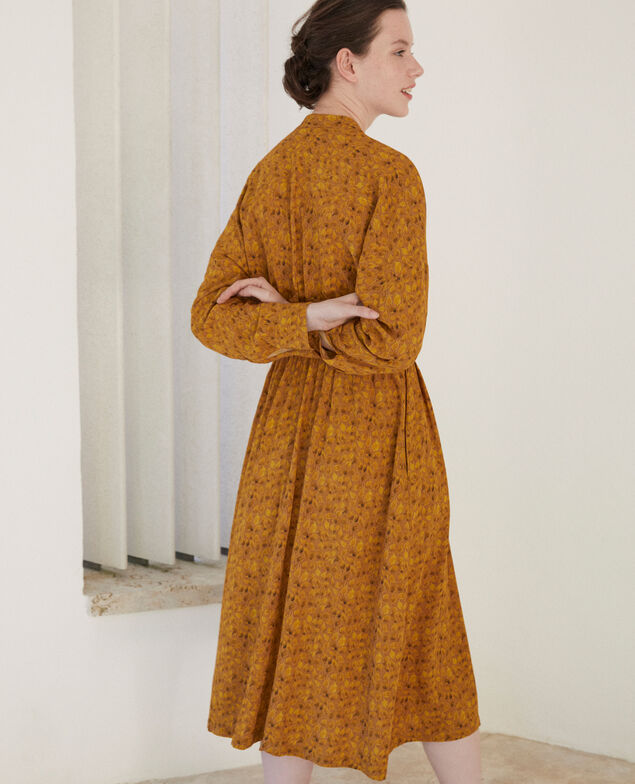 Gemustertes Kleid Ld golden spice