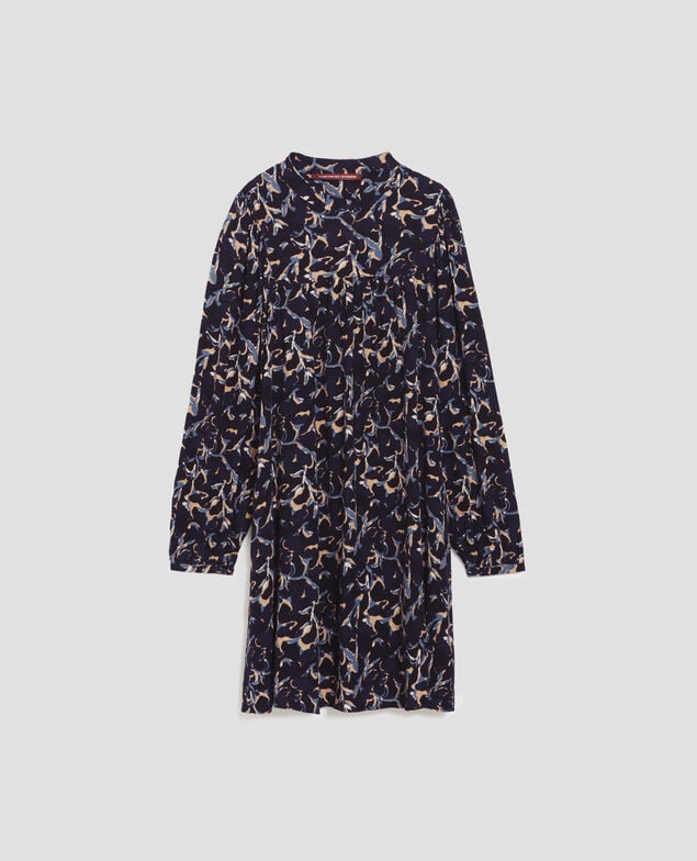 Kurzes Kleid mit fließendem Fall I686 new fl ikat navy