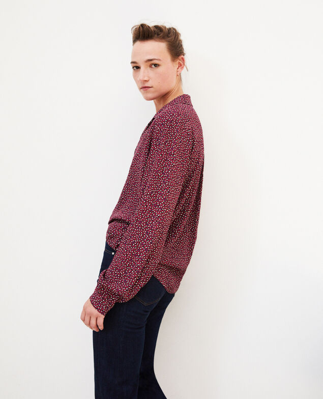 Bluse mit offenem Kragen Rot