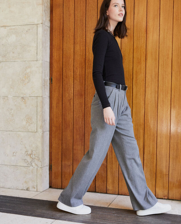 Hose mit weitem Schnitt Grau