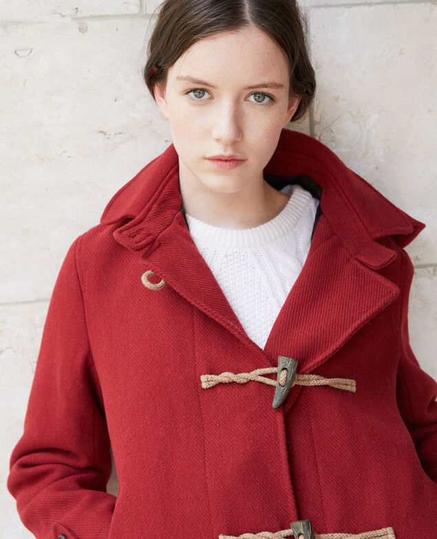 Kurzer Mantel im Dufflecoat-Stil Rot