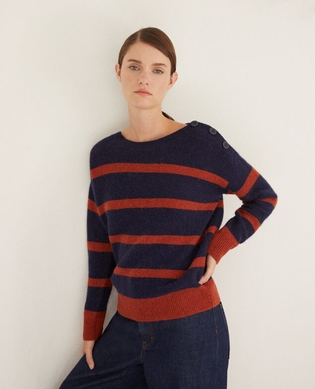Pullover mit U-Boot-Ausschnitt Peacoat/picante
