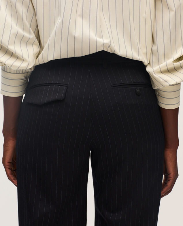 Gerade Hose aus Wolle K690 st navy