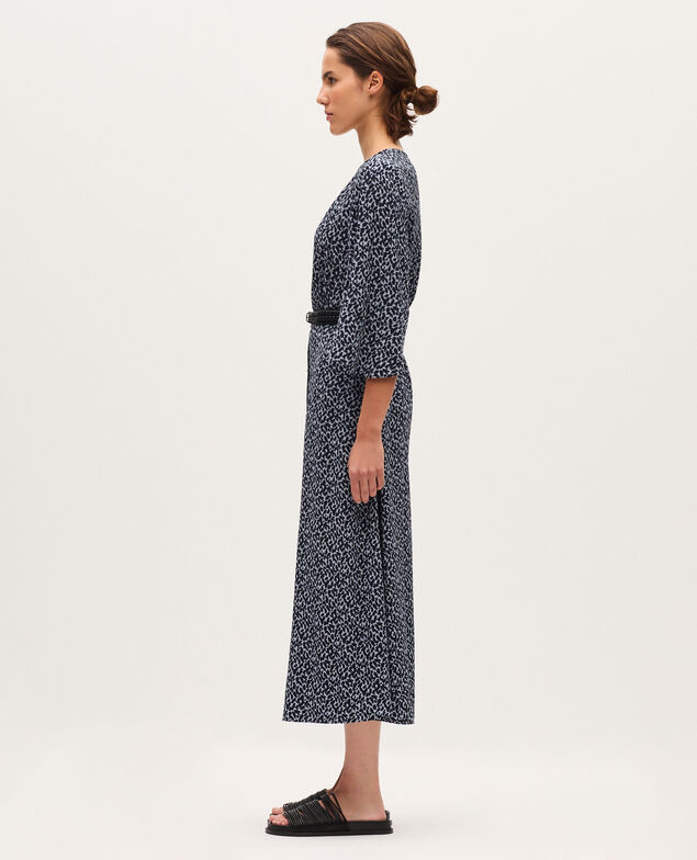 Langes fließendes Kleid K621 leo blue
